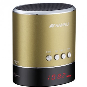 山水（SANSUI）A38s蓝牙小音箱 迷你音响 便携式插卡音箱 收音机手机音乐播放器 金色图2