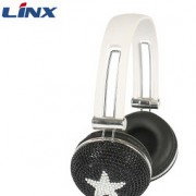 厂家热销 LX-131镶钻 头戴式MP3耳机 直插型新款头戴式可伸缩耳机