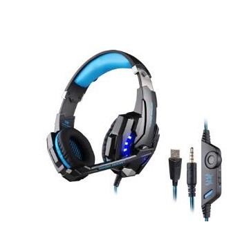 因卓G9000头戴式耳机游戏耳机带麦克风3.5+USB单孔耳麦适用于PS4
