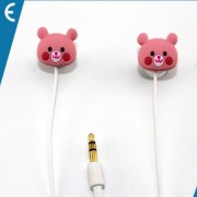新款卡通粉熊PVC耳机