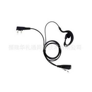 对讲机耳机(耳挂式) 粗线铁夹PTT型