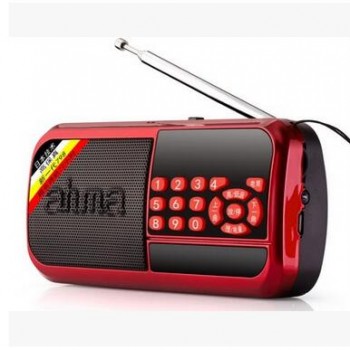 ahma798插卡音箱老人小音箱随身听迷你收音机带手电筒电量显示