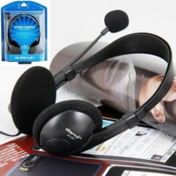 danyin/电音DT-301头戴耳机立体声笔记本电脑台式机笔记线控耳麦