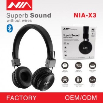 外贸出口 NIA-X3头戴式蓝牙耳机FM收音机TF插卡耳机