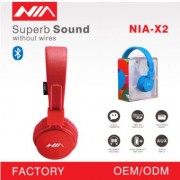 外贸出口 NIA X2头戴式多功能蓝牙耳机FM收音机TF插卡耳机