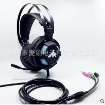 游戏耳机 网吧网咖电竞专业重低音HIFI耳机 电脑PC头戴式发光耳麦图2