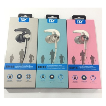 桐之音TZY-EM15入耳式运动耳机带麦通话耳机果冻线线控耳机