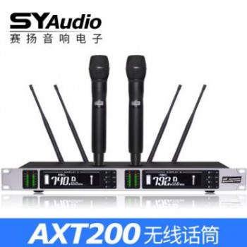 厂家直销ATX200舞台演出家用KTV无线话筒U段调频真分集一拖二麦克