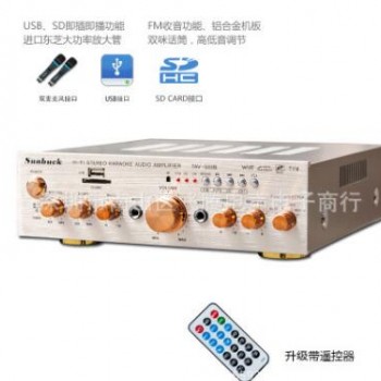 12v 220v 两用家庭影院卡拉OK.hifi2.0功放机支持USB.SD卡.FM收音