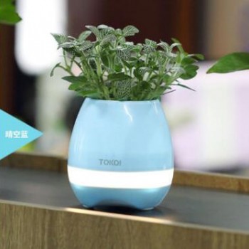 一种会唱歌的植物灯可弹琴的音乐花盆K3智能无线蓝牙音箱防水播放