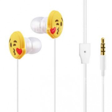 耳机厂家直销 表情emoji 表情包可爱卡通耳机pvc 爆款入耳式耳机