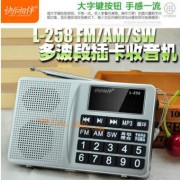 快乐相伴L-258插卡音箱FM/AM/SW多波段收音机自动搜存台插卡MP3