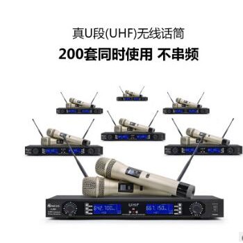 专业无线一拖二U段KTV专用舞台会议家庭唱歌麦克风话筒图2
