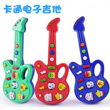 厂家批发 早教益智音乐小吉他电吉他玩具 儿童电动地摊热卖玩具