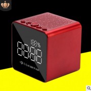 创意时钟闹钟蓝牙音箱 便携式镜面FM收音迷你插卡无线小蓝牙音响