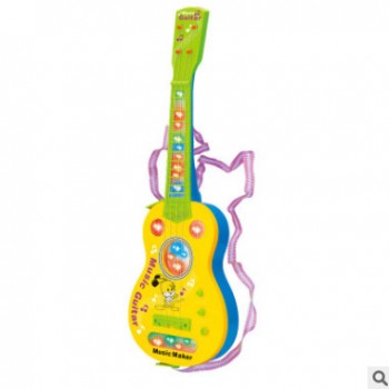 厂家直销928B卡通闪光音乐仿真弹拨吉他 儿童益智早教弹奏乐玩具