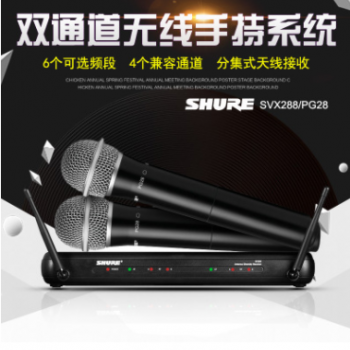 Shure/舒尔 SVX288/PG28一拖二无线话筒舞台家用KTV双手持麦克风