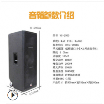 玛士 VS2500 舞台婚庆户外演出音响全套双15寸大功率音箱设备套装图2