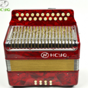 HCYQ 21键8贝司高档手风琴，工厂直销 纽扣式入门级8bass手风琴