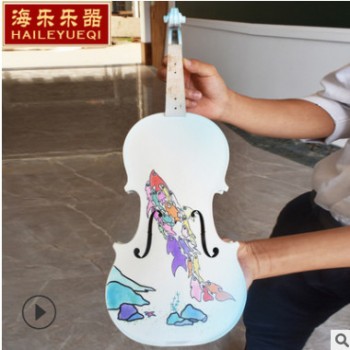 手工定制签名实木彩绘成人儿童初学者考级演奏小提琴等乐器配件