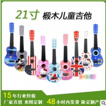 21寸卡通木制儿童吉他玩具迷你热卖婴幼儿早教玩具工厂直销批发