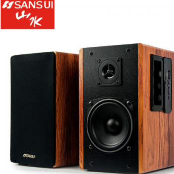 SANSUI山水62C蓝牙音箱2.0桌面书架音响HIFI高保真多媒体木质音响