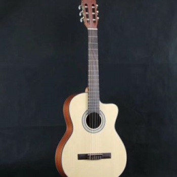吉他厂家39寸吉他古典云杉沙比利胡桃木缺角哑光guitar可定制OEM