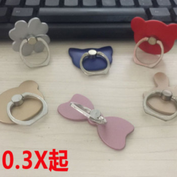 熊头猫头蝴蝶结兔头四叶草形手机指环扣支架赠品创意懒人支架定制图2
