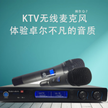 U段一拖二无线调频话筒 无线麦克风 家庭KTV无线麦克风 厂家直销
