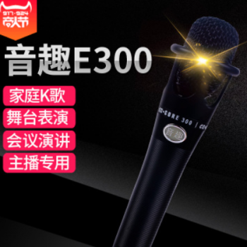 批发厂家音趣E300手持电容麦克风yy主播k歌喊麦手机声卡设备话筒图3