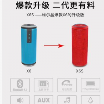 维尔晶X6s大功率无线蓝牙音箱超重低音家用迷你防水户外山地骑行图2