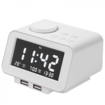 亚马逊热卖爆款产品USB充电闹钟智能无线钟表收音机LCD电子时钟
