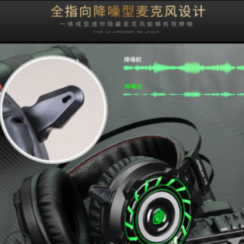厂家直销今盾V5网吧网咖游戏耳机7.1声道单USB接口电脑耳机麦克风图2