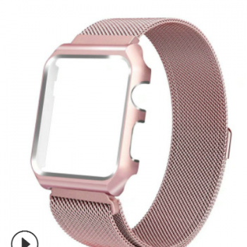 热销金属表框40/44mm适用于watch4代苹果米兰尼斯不绣钢表带
