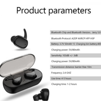 跨境专供 私模迷你5.0蓝牙耳机 无线运动触摸款隐形耳塞式耳机