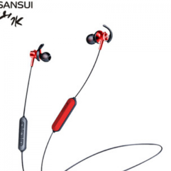 Sansui/山水 I55 无线蓝牙耳机挂脖式运动重低音入耳耳塞苹果安卓