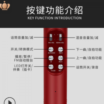 全民k歌神器ws-1816手机麦克风无线蓝牙话筒自带音响电视家用KTV图2
