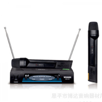专业生产无线一拖二麦克风 VHF无线话筒外贸稳定 欢迎OEM WM-03V