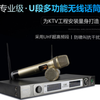 无线话筒一拖二家用K歌手持麦克风U段专业KTV唱歌舞台演出防啸叫图2