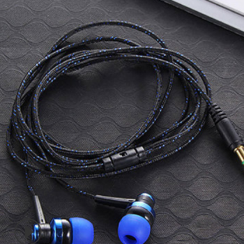 批发时尚 MP3/mp4布线布绳重低音炮耳机 入耳式编织绳线有线耳塞