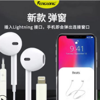 丰隆新款适用于苹果手机专用耳机iphone11耳塞Lightning接口耳麦