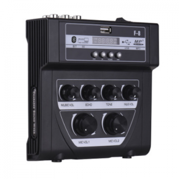MF8家用混音器户外K歌话筒放大器带蓝牙录音效果混响器小型调音台