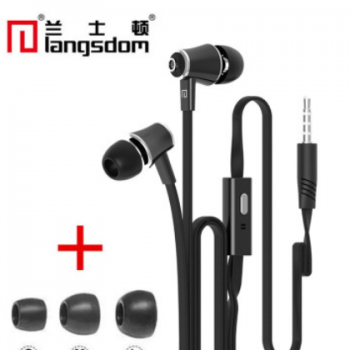 兰士顿JM21面条线重低音手机线控带麦 通用入耳式外贸爆款耳机