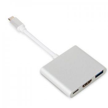 Type C TO HDMI+USB三合一转换器 铝合金 USB 3.1转HDMI转接线