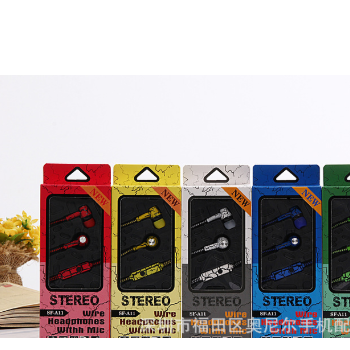 新款外贸裂纹耳机 带麦线控手机耳机 入耳式重低音耳机 布线耳机