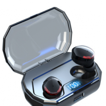 跨境热卖蓝牙耳机5.0 无线智能数显运动入耳式立体声带充电仓tws