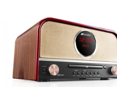 sansui/山水 MCB800蓝牙音箱大音量迷你fmCD机播放器木质重低音炮图2