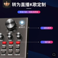 【一件代发】V8麦克风直播设备声卡K歌快手网红主播电容变声器