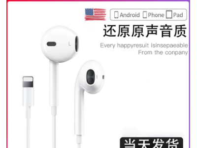 苹果lightning耳机iPhone8plus/11pro/12入耳式XSMAX专用耳机有线