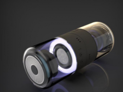 新款 蓝牙音箱 TWS 磁吸 串连音箱 LED透明音箱 麦克风 一对出售